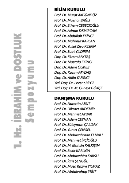 Hz. İbrahim ve Dostluk Sempozyumu Programı 3