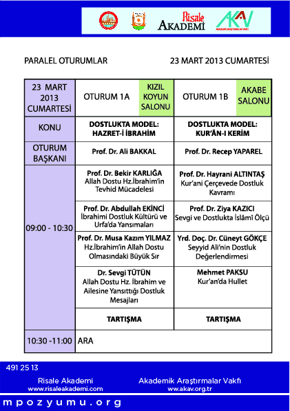 Hz. İbrahim ve Dostluk Sempozyumu Programı 5