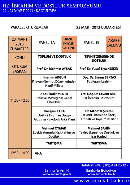 Hz. İbrahim ve Dostluk Sempozyumu Programı 6