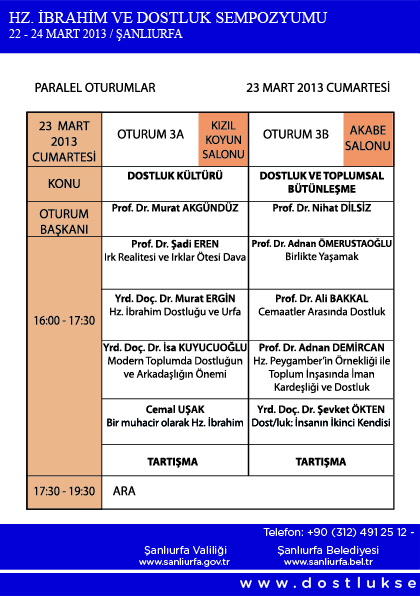 Hz. İbrahim ve Dostluk Sempozyumu Programı 8