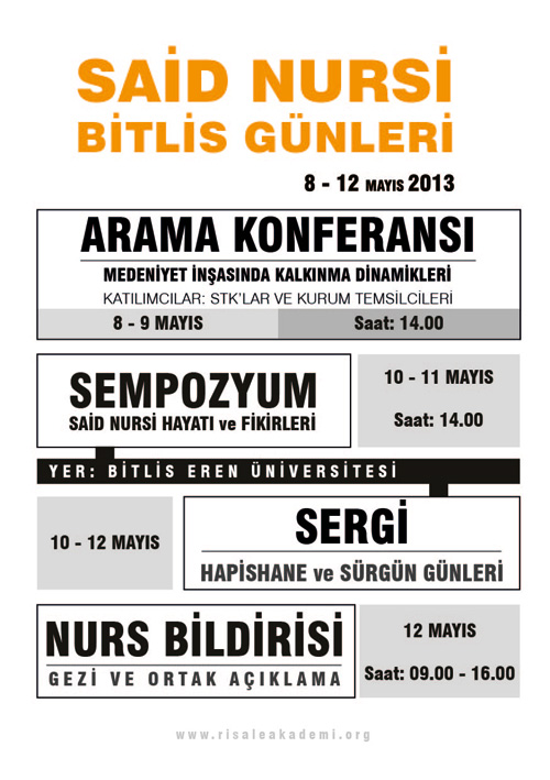 Adım Adım Said Nursi Bitlis Günleri programı 2