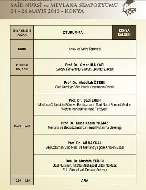 Uluslararası Said Nursi ve Mevlana Sempozyumu 10