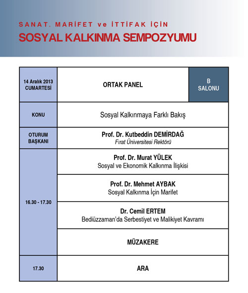 Risale-i Nur’un sosyal kalkınma reçetesi programı 7