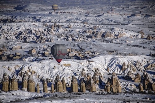 Kapadokya'da sıfırın altında balon turu 1