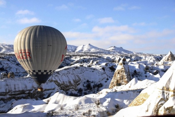 Kapadokya'da sıfırın altında balon turu 8