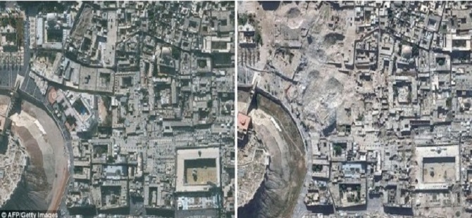 Uydudan Suriye'nin yıkılan tarihi 3