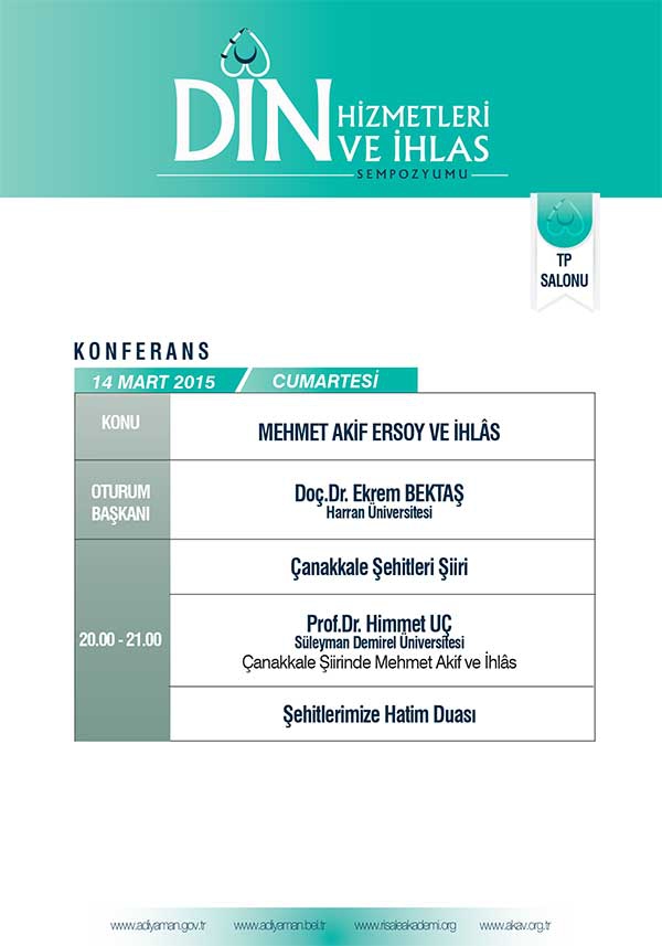 Din Hizmetleri ve İhlas Sempozyumu programı 12