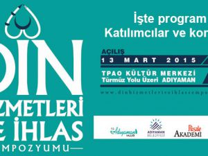 Din Hizmetleri ve İhlas Sempozyumu programı