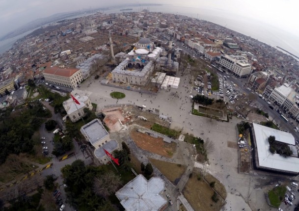 Tarihi Beyazıt Meydanı havadan görüntülendi 12