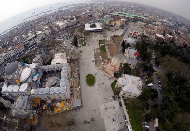 Tarihi Beyazıt Meydanı havadan görüntülendi 7