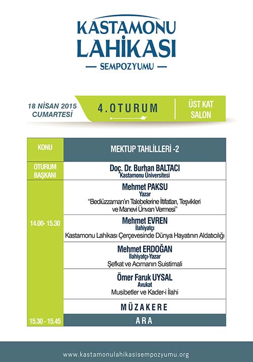 Kastamonu Lahikası Sempozyumu programı 11