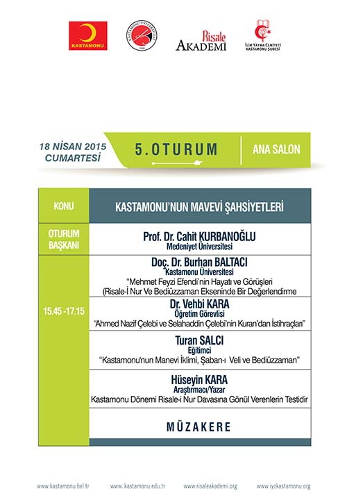 Kastamonu Lahikası Sempozyumu programı 12