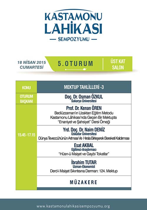 Kastamonu Lahikası Sempozyumu programı 13