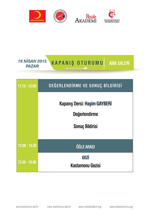 Kastamonu Lahikası Sempozyumu programı 16