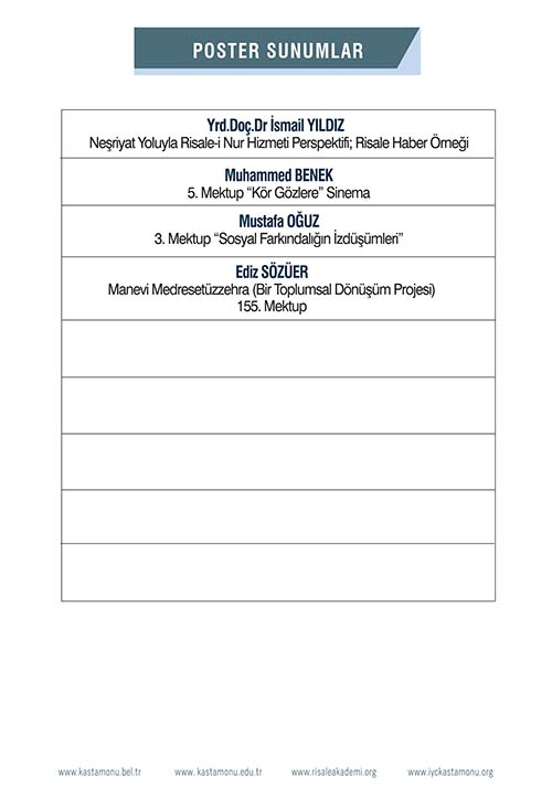 Kastamonu Lahikası Sempozyumu programı 18