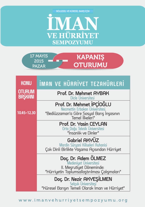 İman ve Hürriyet Sempozyumu belli oldu 11