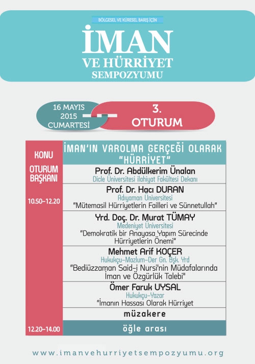 İman ve Hürriyet Sempozyumu belli oldu 7