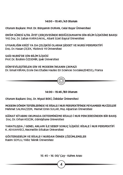 Din, Bilim ve Felsefe İlişkisi: Risale-i Nur Yaklaşımı sempozyumu 5