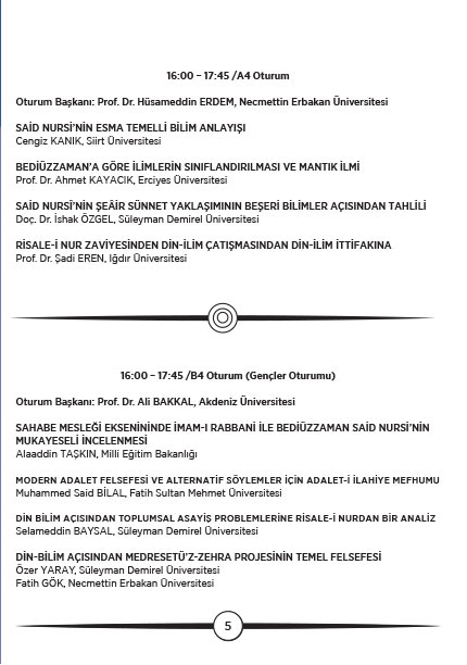 Din, Bilim ve Felsefe İlişkisi: Risale-i Nur Yaklaşımı sempozyumu 6