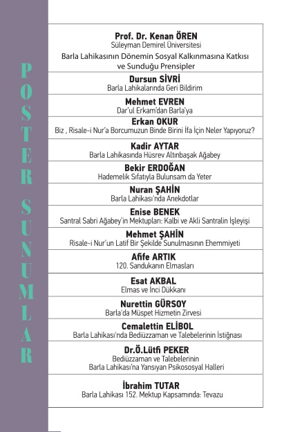 Barla Lahikası Sempozyumu Programı 12