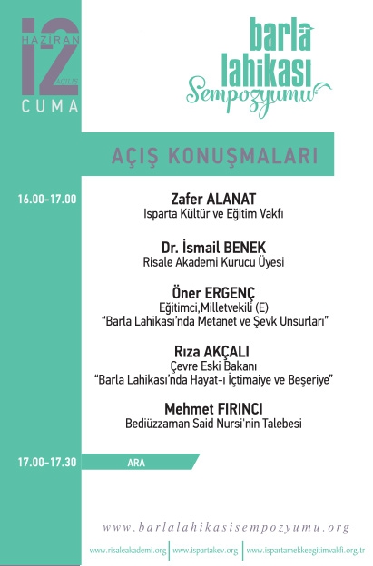 Barla Lahikası Sempozyumu Programı 4