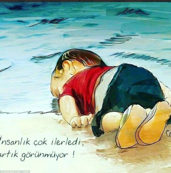 Dünya minik Aylan'ı böyle resmetti 6