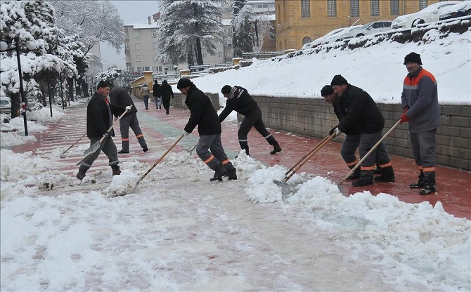 Yozgat'ta kar yağışı 5