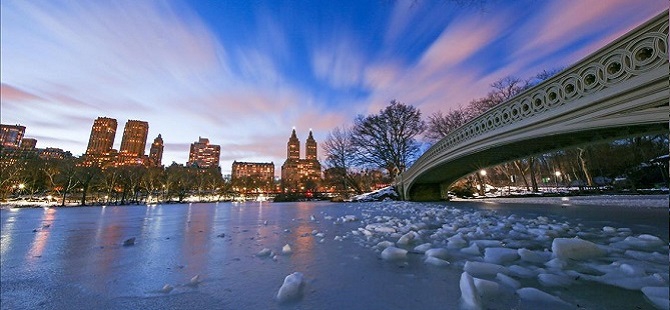 Central Park'ın gölleri dondu 5