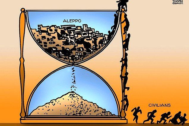 Halep'teki katliamı, zulmü, duyarsızlığı böyle çizdiler 11