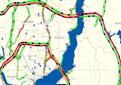 Bir şerit trafiğe kapandı, İstanbul trafiği kırmızıya boyandı