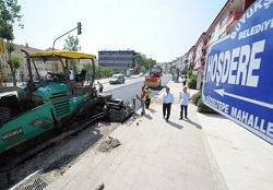 Altyapısı yenilenen hoşdere caddesi asfaltlanıyor