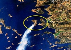 Sakız'da yangın ormanı kül etti