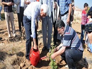 Hacı adayları fidan dikti