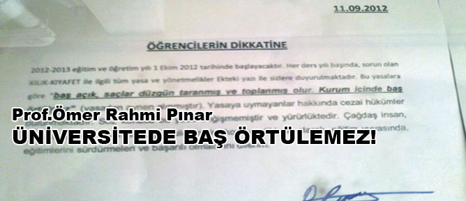 Başörtülü öğrenci istemeyen bir uzaylı daha!