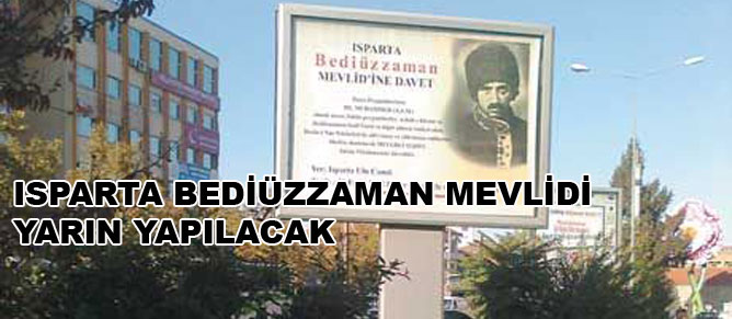 Isparta Bediüzzaman Mevlidi yarın yapılacak