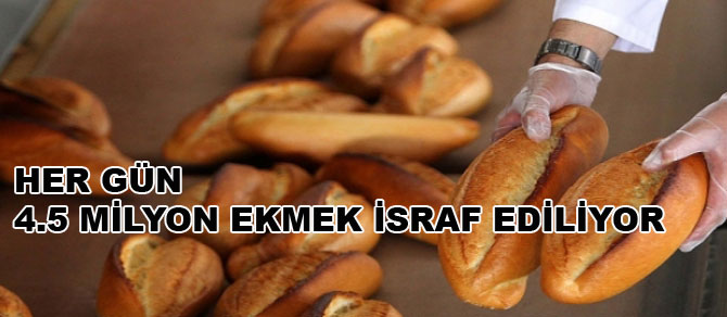 Her gün 4.5 milyon ekmek israf ediliyor