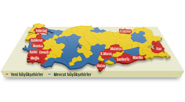 13 şehir daha büyüdü, 559 belde köye döndü