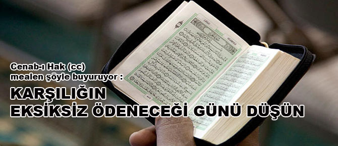 Karşılığın eksiksiz ödeneceği günü düşün