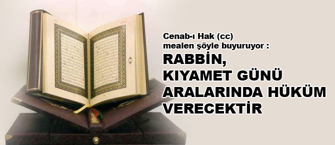 Rabbin, kıyamet günü aralarında hüküm verecektir