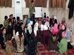 Soğuk hava ve mum ışığında eğitim