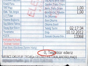 0 TL'lik elektrik faturası olur mu?