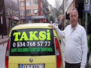 Şehit ailelerine ücretsiz taksi