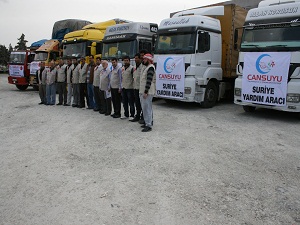 Cansuyu’ndan Suriye’ye 6 tırlık yardım konvoyu