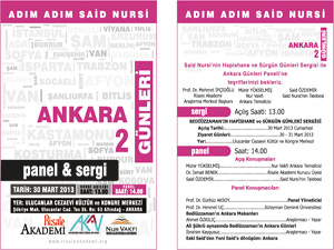 Adım Adım Said Nursi Ankara Günleri cumartesi yapılacak