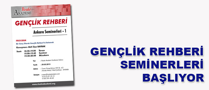 Gençlik Rehberi seminerleri başlıyor