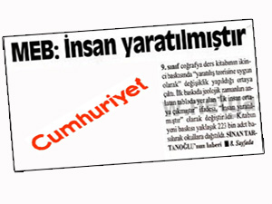 Yaratılış ders kitabına ucundan kıyısından girdi