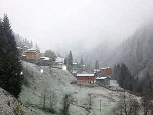 Rize'de kar kalınlığı 5 santimetreye ulaştı