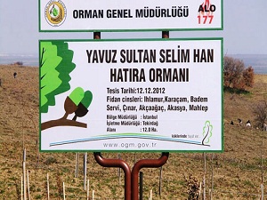 Yavuz Sultan Selim için orman kuruldu