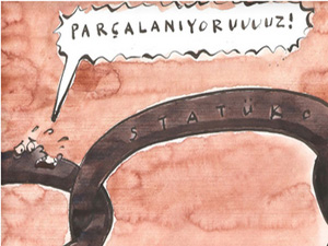 Parçalanıyoruz diye bağıran statükodur-Karikatür