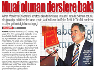 Atatürk dersi kalkınca Risale-i Nur'la suçladılar